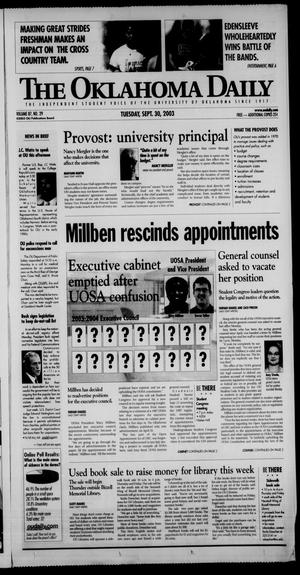 The Oklahoma Daily (Norman, Okla.), Vol. 86, No. 29, Ed. 1 Tuesday, September 30, 2003