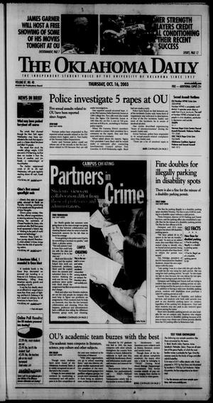 The Oklahoma Daily (Norman, Okla.), Vol. 87, No. 40, Ed. 1 Thursday, October 16, 2003