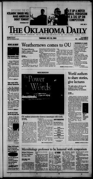 The Oklahoma Daily (Norman, Okla.), Vol. 87, No. 45, Ed. 1 Thursday, October 23, 2003