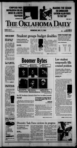 The Oklahoma Daily (Norman, Okla.), Vol. 87, No. 59, Ed. 1 Wednesday, November 12, 2003