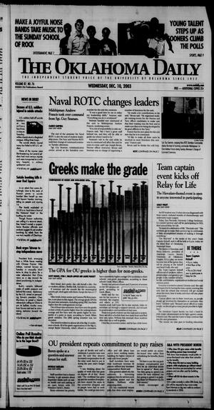 The Oklahoma Daily (Norman, Okla.), Vol. 87, No. 76, Ed. 1 Wednesday, December 10, 2003