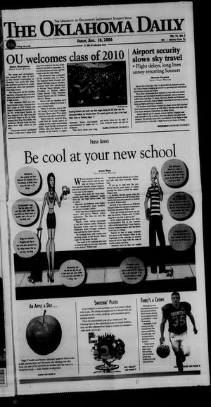 Primary view of object titled 'The Oklahoma Daily (Norman, Okla.), Vol. 91, No. 3, Ed. 1 Friday, August 18, 2006'.
