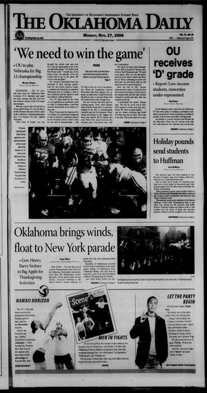 Primary view of object titled 'The Oklahoma Daily (Norman, Okla.), Vol. 91, No. 69, Ed. 1 Monday, November 27, 2006'.