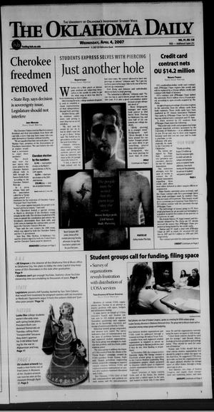 The Oklahoma Daily (Norman, Okla.), Vol. 91, No. 128, Ed. 1 Wednesday, April 4, 2007