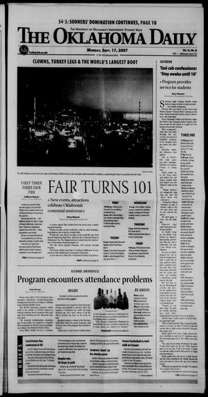 Primary view of object titled 'The Oklahoma Daily (Norman, Okla.), Vol. 92, No. 22, Ed. 1 Monday, September 17, 2007'.