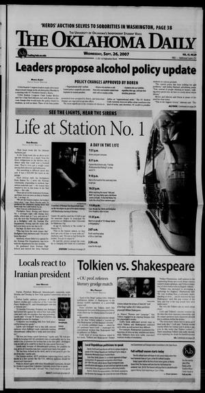 Primary view of object titled 'The Oklahoma Daily (Norman, Okla.), Vol. 92, No. 29, Ed. 1 Wednesday, September 26, 2007'.
