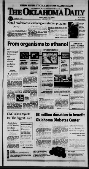 The Oklahoma Daily (Norman, Okla.), Vol. 92, No. 105, Ed. 1 Friday, February 22, 2008