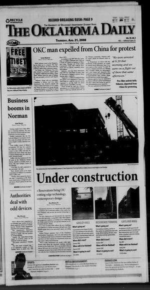 The Oklahoma Daily (Norman, Okla.), Vol. 93, No. 2, Ed. 1 Thursday, August 21, 2008