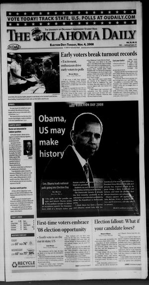 Primary view of object titled 'The Oklahoma Daily (Norman, Okla.), Vol. 93, No. 52, Ed. 1 Tuesday, November 4, 2008'.