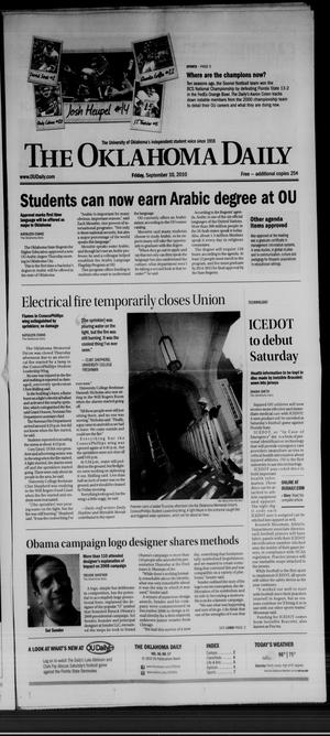 The Oklahoma Daily (Norman, Okla.), Vol. 96, No. 17, Ed. 1 Friday, September 10, 2010