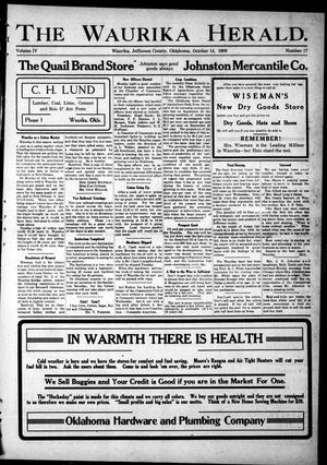 The Waurika Herald. (Waurika, Okla.), Vol. 4, No. 17, Ed. 1 Thursday, October 14, 1909
