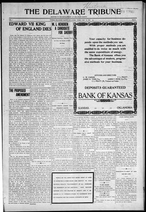 The Delaware Tribune (Kansas, Okla.), Vol. 1, No. 19, Ed. 1 Friday, May 13, 1910
