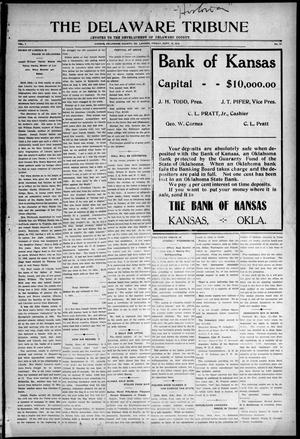 The Delaware Tribune (Kansas, Okla.), Vol. 1, No. 37, Ed. 1 Friday, September 16, 1910