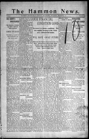 The Hammon News. (Hammon, Okla.), Vol. 1, No. 26, Ed. 1 Thursday, March 16, 1911