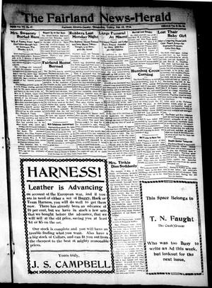 The Fairland News--Herald (Fairland, Okla.), Vol. 7, No. 47, Ed. 1 Friday, February 12, 1915