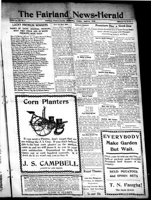 The Fairland News--Herald (Fairland, Okla.), Vol. 8, No. 4, Ed. 1 Friday, April 16, 1915