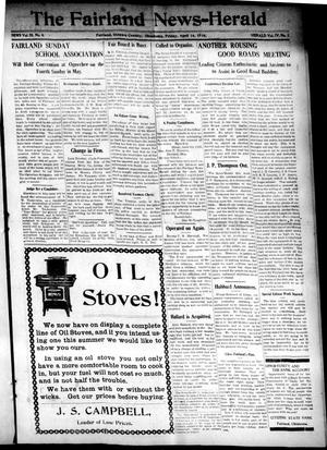The Fairland News--Herald (Fairland, Okla.), Vol. 9, No. 4, Ed. 1 Friday, April 14, 1916