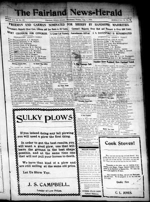The Fairland News--Herald (Fairland, Okla.), Vol. 9, No. 20, Ed. 1 Friday, August 4, 1916