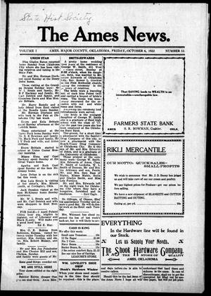 The Ames News. (Ames, Okla.), Vol. 1, No. 52, Ed. 1 Friday, October 6, 1922