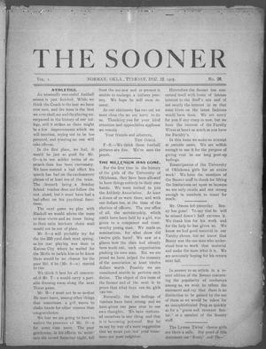 Primary view of object titled 'The Sooner (Norman, Okla.), Vol. 1, No. 26, Ed. 1 Tuesday, December 12, 1905'.
