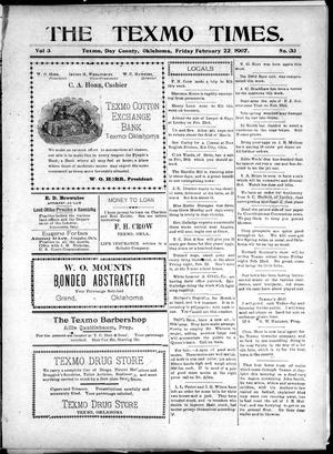 The Texmo Times. (Texmo, Okla. Terr.), Vol. 3, No. 33, Ed. 1 Friday, February 22, 1907