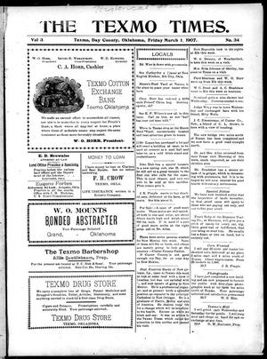 The Texmo Times. (Texmo, Okla. Terr.), Vol. 3, No. 34, Ed. 1 Friday, March 1, 1907
