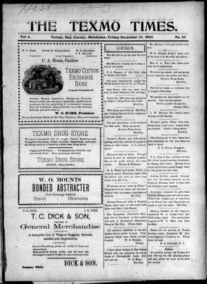 The Texmo Times. (Texmo, Okla.), Vol. 4, No. 23, Ed. 1 Friday, December 13, 1907