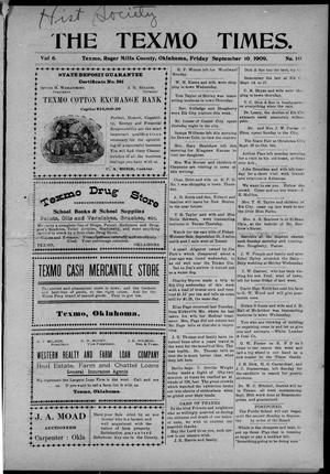 The Texmo Times. (Texmo, Okla.), Vol. 6, No. 10, Ed. 1 Friday, September 10, 1909