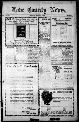 Love County News. (Marietta, Okla.), Vol. 3, No. 14, Ed. 1 Friday, December 10, 1909