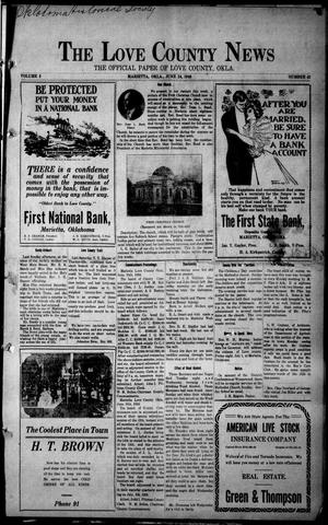 The Love County News (Marietta, Okla.), Vol. 3, No. 42, Ed. 1 Friday, June 24, 1910