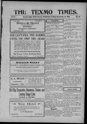 The Texmo Times. (Texmo, Okla.), Vol. 7, No. 27, Ed. 1 Friday, December 16, 1910