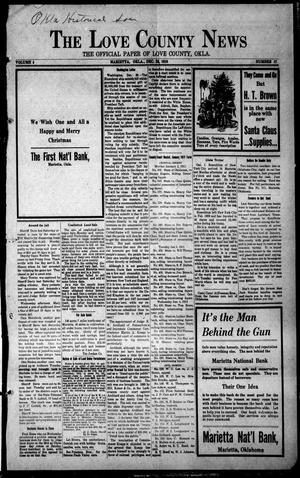 The Love County News (Marietta, Okla.), Vol. 4, No. 17, Ed. 1 Friday, December 23, 1910