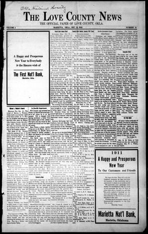 The Love County News (Marietta, Okla.), Vol. 4, No. 18, Ed. 1 Friday, December 30, 1910