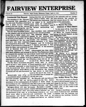 Fairview Enterprise (Fairview, Okla.), Vol. 13, No. 23, Ed. 1 Friday, April 14, 1916