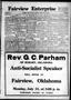 Thumbnail image of item number 1 in: 'Fairview Enterprise (Fairview, Okla.), Vol. 13, No. 38, Ed. 1 Friday, July 28, 1916'.
