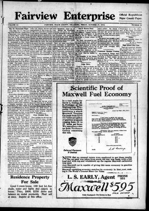 Fairview Enterprise (Fairview, Okla.), Vol. 13, No. 51, Ed. 1 Friday, October 27, 1916