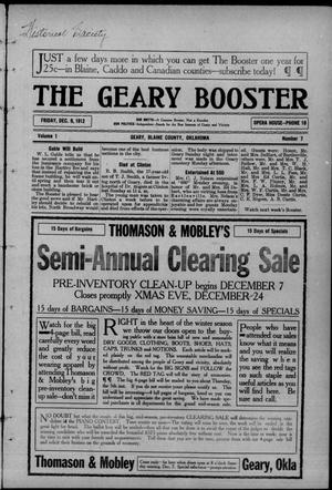 The Geary Booster (Geary, Okla.), Vol. 1, No. 7, Ed. 1 Friday, December 6, 1912