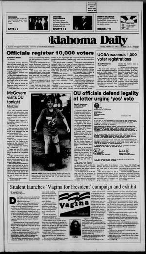 Primary view of object titled 'The Oklahoma Daily (Norman, Okla.), Vol. 77, No. 51, Ed. 1 Tuesday, October 27, 1992'.