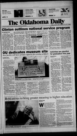 Primary view of object titled 'The Oklahoma Daily (Norman, Okla.), Vol. 77, No. 162, Ed. 1 Friday, April 30, 1993'.