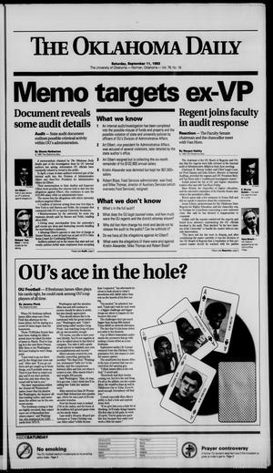 The Oklahoma Daily (Norman, Okla.), Vol. 78, No. 18, Ed. 1 Saturday, September 11, 1993