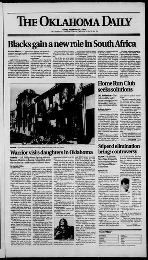 Primary view of object titled 'The Oklahoma Daily (Norman, Okla.), Vol. 78, No. 28, Ed. 1 Friday, September 24, 1993'.