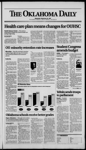The Oklahoma Daily (Norman, Okla.), Vol. 78, No. 32, Ed. 1 Wednesday, September 29, 1993
