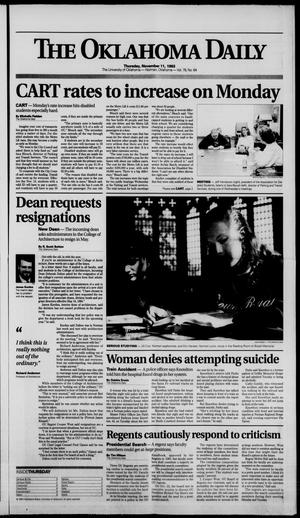 The Oklahoma Daily (Norman, Okla.), Vol. 78, No. 64, Ed. 1 Thursday, November 11, 1993