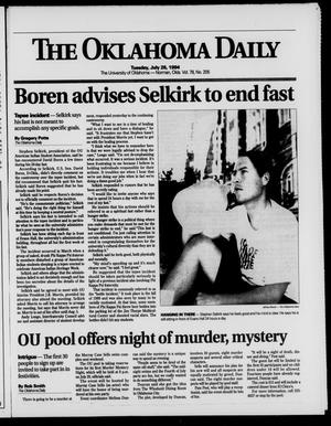 Primary view of object titled 'The Oklahoma Daily (Norman, Okla.), Vol. 78, No. 205, Ed. 1 Tuesday, July 26, 1994'.