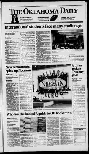 The Oklahoma Daily (Norman, Okla.), Vol. 79, No. 2, Ed. 1 Thursday, August 18, 1994