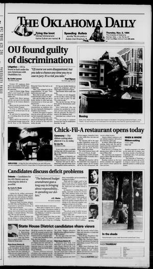 The Oklahoma Daily (Norman, Okla.), Vol. 79, No. 57, Ed. 1 Thursday, November 3, 1994
