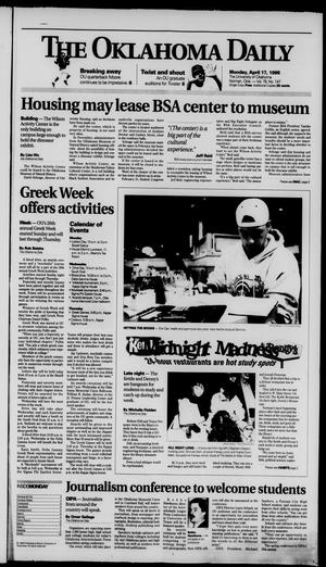 The Oklahoma Daily (Norman, Okla.), Vol. 79, No. 147, Ed. 1 Monday, April 17, 1995