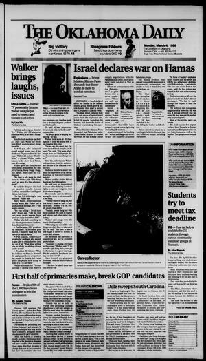 The Oklahoma Daily (Norman, Okla.), Vol. 80, No. 121, Ed. 1 Monday, March 4, 1996