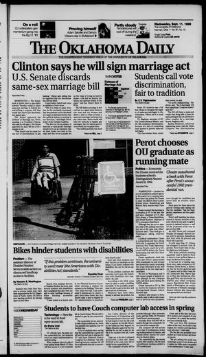 The Oklahoma Daily (Norman, Okla.), Vol. 81, No. 15, Ed. 1 Wednesday, September 11, 1996