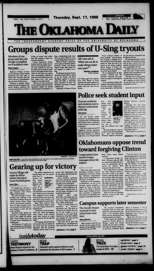 The Oklahoma Daily (Norman, Okla.), Vol. 83, No. 26, Ed. 1 Thursday, September 17, 1998